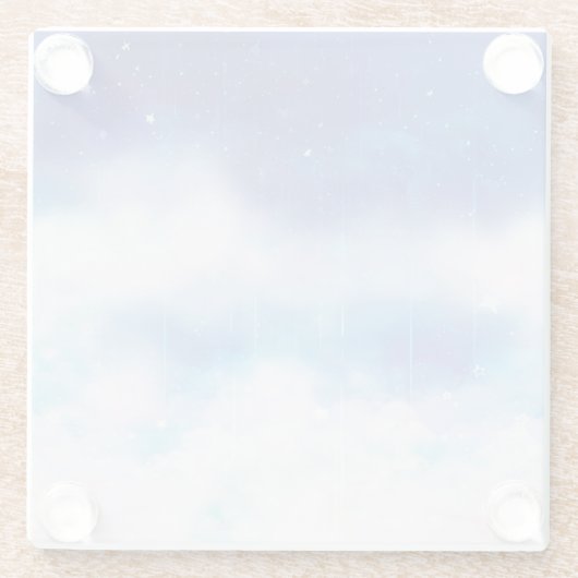 Celestial Blue Nebula Glass Onderzetter (Achterkant)