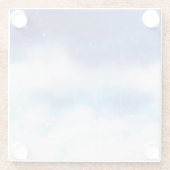 Celestial Blue Nebula Glass Onderzetter Glazen Onderzetter (Achterkant)
