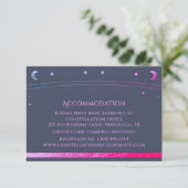 Celestial Blue Paarse Sun Moon Stars Accommodatie Informatiekaartje (Staand voorkant)