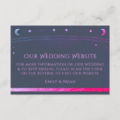 Celestial Blue Paarse Wedding Website RSVP QR Code Informatiekaartje (Voorkant)