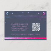 Celestial Blue Paarse Wedding Website RSVP QR Code Informatiekaartje (Achterkant)