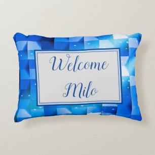 CELESTIAL BLUE PAPER WEAVE WELKOM BABY GEPERSONALI ACCENT KUSSEN