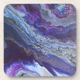 Celestial Blue & Purple Abstract Bier Onderzetter
