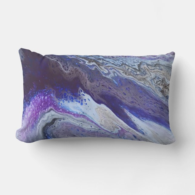 Celestial Blue & Purple Abstract Kussen (Voorkant)