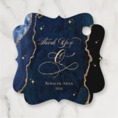  Celestial Blue Quinceanera Midnight Stars Moon  Bedankjes Labels (Achterkant)
