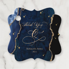  Celestial Blue Quinceanera Midnight Stars Moon  Bedankjes Labels