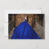 Celestial Blue Quinceanera Midnight Stars Moon  Bedankkaart (Achterkant)