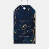  Celestial Blue Quinceanera Midnight Stars Moon  Cadeaulabel (Achterkant)
