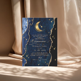  Celestial Blue Quinceanera Midnight Stars Moon  Kaart