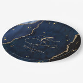 Celestial Blue Quinceanera Midnight Stars Moon Papieren Bordje (Gekanteld)