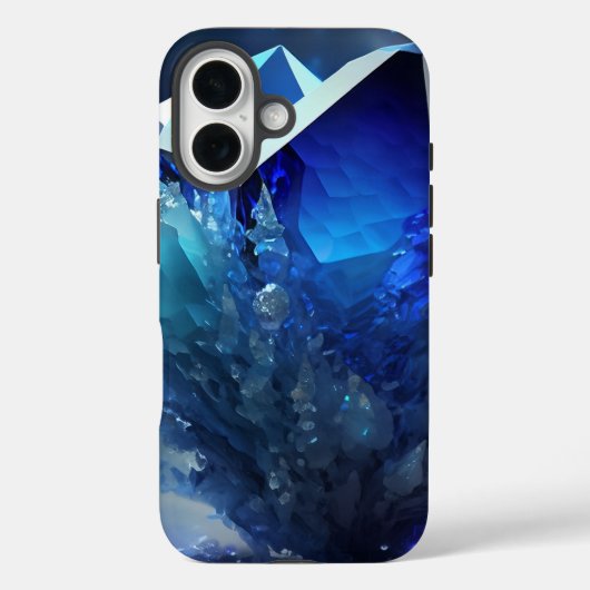 Celestial Blue Sapphire Dreams Abstract Crystal Case-Mate iPhone Case (Achterkant)
