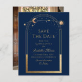Celestial Blue Save The Date Verjaardag Quinceaner (Voorkant / Achterkant)