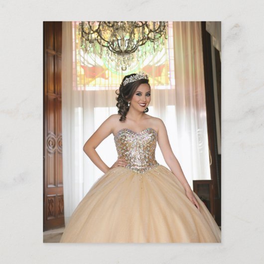 Celestial Blue Save The Date Verjaardag Quinceaner (Achterkant)