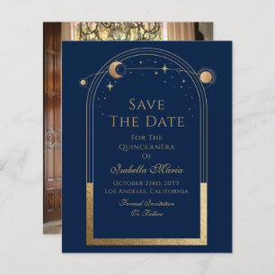 Celestial Blue Save The Date Verjaardag Quinceaner