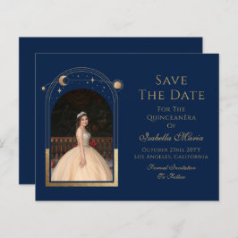 Celestial Blue Save The Date Verjaardag Quinceaner