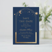 Celestial Blue Save The Date Verjaardag Quinceaner (Staand voorkant)