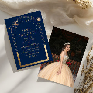 Celestial Blue Save The Date Verjaardag Quinceaner