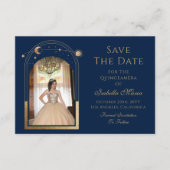 Celestial Blue Save The Date Verjaardag Quinceaner (Voorkant)