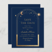 Celestial Blue Save The Date Verjaardag Quinceaner (Voorkant / Achterkant)