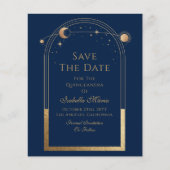 Celestial Blue Save The Date Verjaardag Quinceaner (Voorkant)