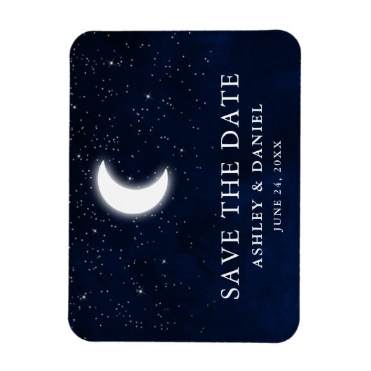 Celestial Blue Sky Moon slaat de datum op Magneet (Verticaal)