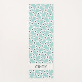 Celestial Blue Specialized Modern Retro Floral Yogamat (Voorkant)