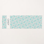 Celestial Blue Specialized Modern Retro Floral Yogamat (Voorkant (horizontaal))