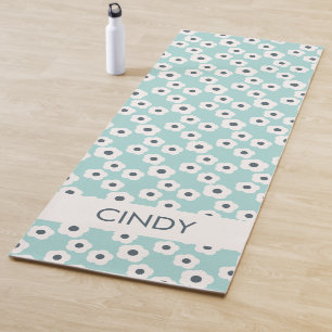 Celestial Blue Specialized Modern Retro Floral Yogamat