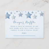 Celestial Blue Star Diaper Raffle Baby shower Informatiekaartje (Voorkant)