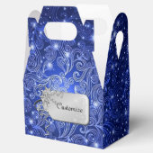 Celestial Blue Swirls & Stars Gable Favor Box Bedankdoosjes (Geopend)