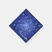 Celestial Blue Swirls & Stars Napkins Servet (Hoek)