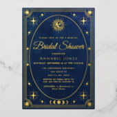 Celestial Blue Tarot Kaart Bridal Shower Invitatio (Voorkant)