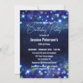 Celestial Blue Twinkle Lights 50ste verjaardagsfee Kaart (Voorkant)