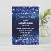 Celestial Blue Twinkle Lights 50ste verjaardagsfee Kaart (Staand voorkant)