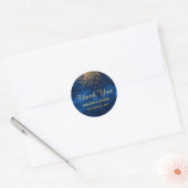 Celestial Blue Universe met Gold Confetti Ronde Sticker (Envelop)