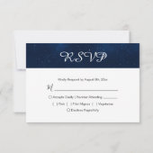 Celestial Blue Universe met Silver Confetti RSVP Kaartje (Achterkant)