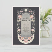 Celestial Blush Blossom Art Nouveau Bridal Shower Kaart (Staand voorkant)