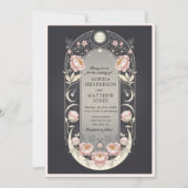 Celestial Blush Blossom Art Nouveau Wedding Kaart (Voorkant)