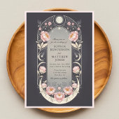 Celestial Blush Blossom Art Nouveau Wedding Kaart