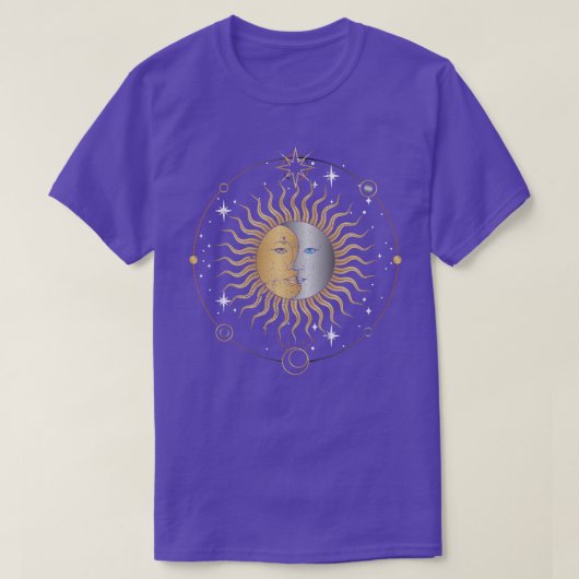 Celestial Bodies Moon Sun Bohoo Astrology T-shirt (Design voorkant)