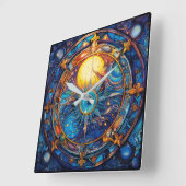 Celestial Bodies Wall Clock Vierkante Klok (Hoek)