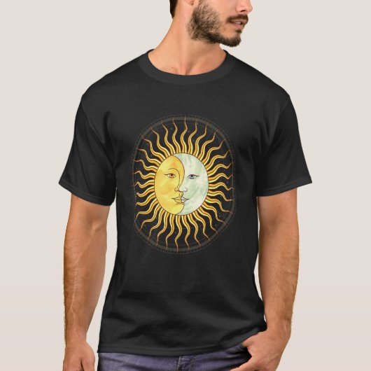 Celestial Body Sun Crescent Moon Boho Aesthetic As T-shirt (Voorkant)