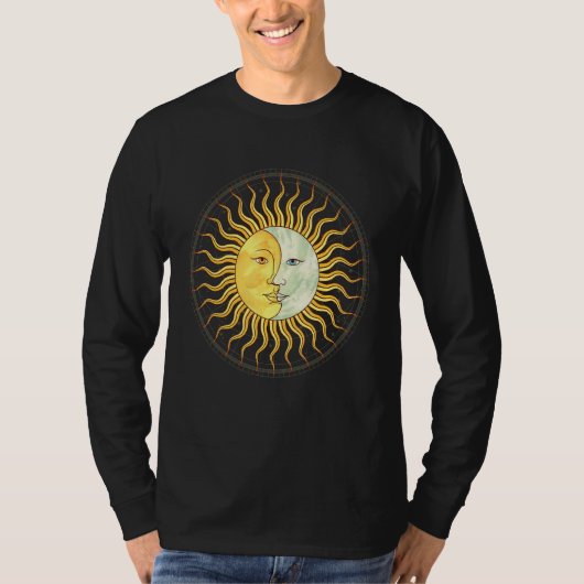 Celestial Body Sun Crescent Moon Boho Aesthetic As T-shirt (Voorkant)
