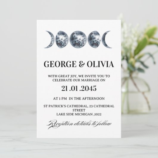 Celestial Boho Astrology Wedding  Wedding Kaart (Staand voorkant)