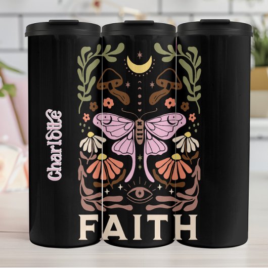Celestial Boho Butterfly Faith Graphic Thermosbeker
