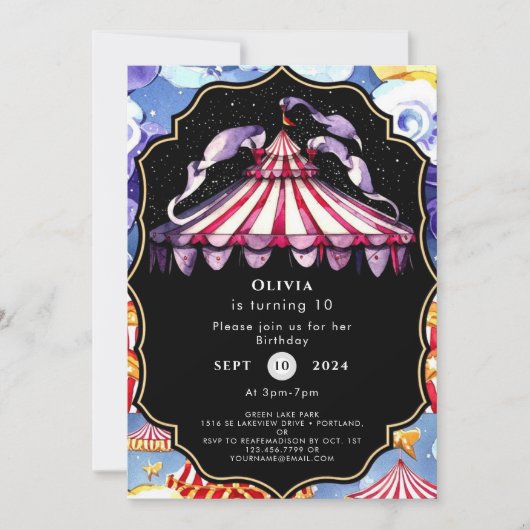 Celestial Boho Circus Verjaardag Kaart (Voorkant)
