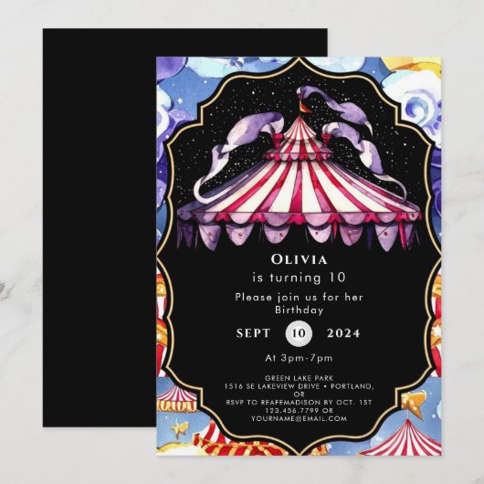 Celestial Boho Circus Verjaardag Kaart (Voorkant / Achterkant)