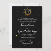 Celestial Boho Gold Foil Wedding Invitation Kaart (Voorkant)