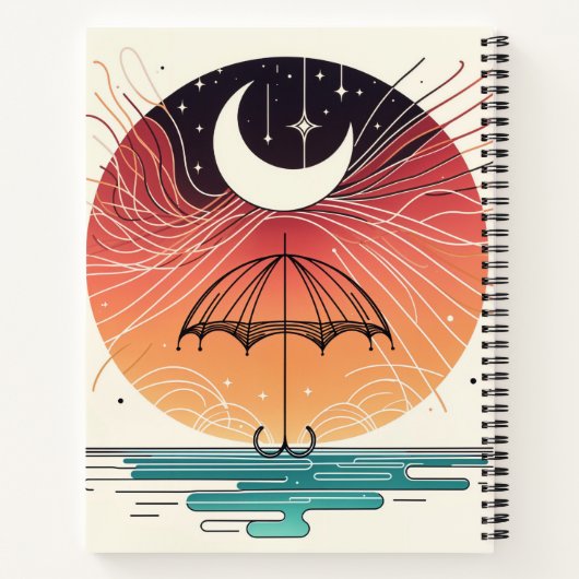 Celestial Boho Moon & Stars Notitieboek (Achterkant)