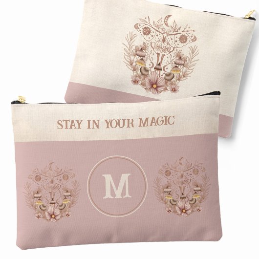 Celestial Boho Moth Paddenstoelen Monogram Naam Etui